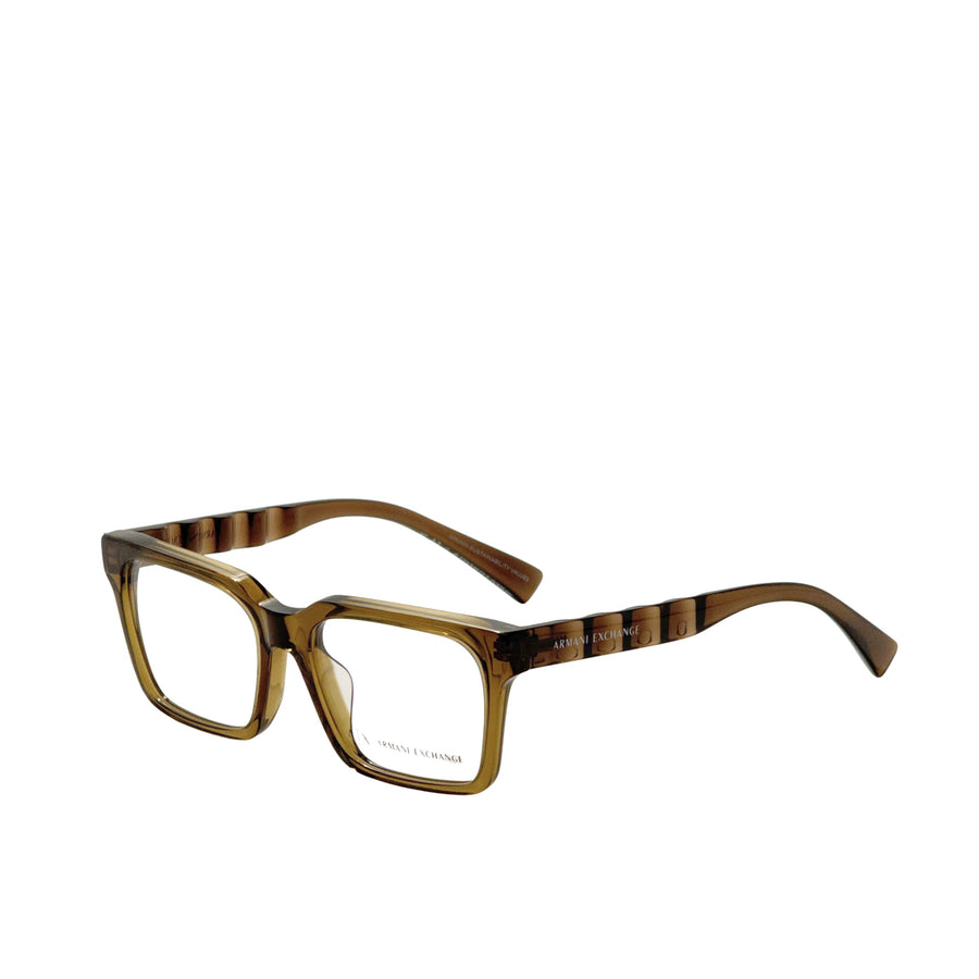 Preloved - Armani Exchange Mens 54mm Shiny Transparent Brown Eyeglasses Ax3122f-8358-54 One Color
