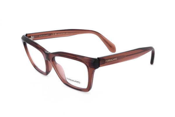 Preloved - Ferragamo Womens 53 Mm Transparent Brown Eyeglasses Sf2986-232-53 One Color