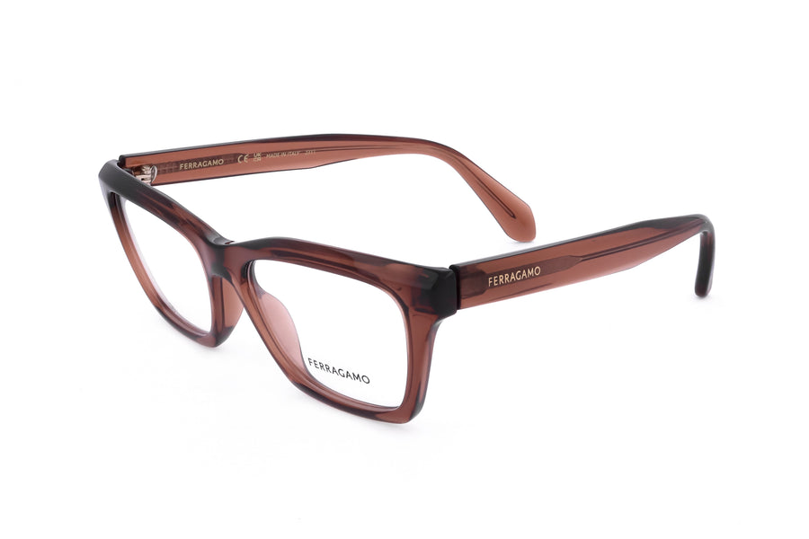 Preloved - Ferragamo Womens 53 Mm Transparent Brown Eyeglasses Sf2986-232-53 One Color