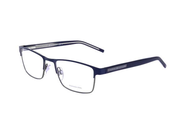 Preloved - Tommy Hilfiger Mens 53 Mm Matte Blue Dark Ruthenium Eyeglasses Th1944-H2t-53 One Color