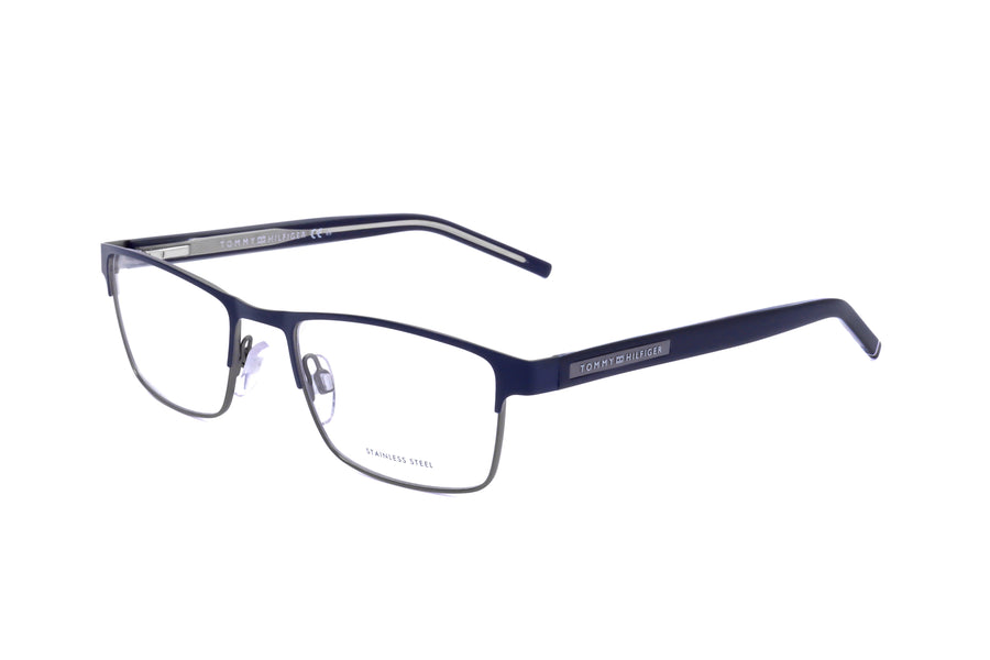 Preloved - Tommy Hilfiger Mens 53 Mm Matte Blue Dark Ruthenium Eyeglasses Th1944-H2t-53 One Color