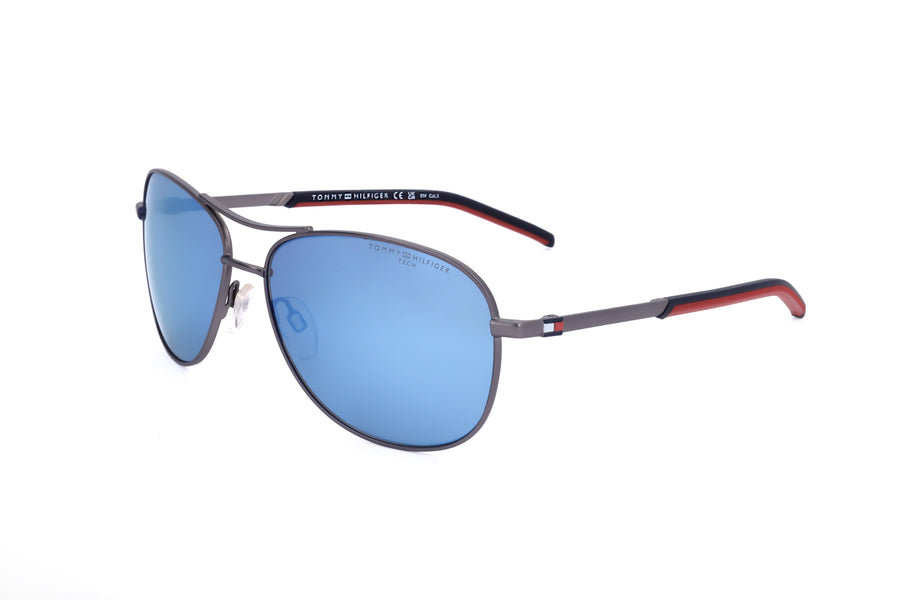 Preloved - Tommy Hilfiger Mens 59 Mm Matte Dark Ruthenium Sunglasses Th2023-S-R80-59 One Color