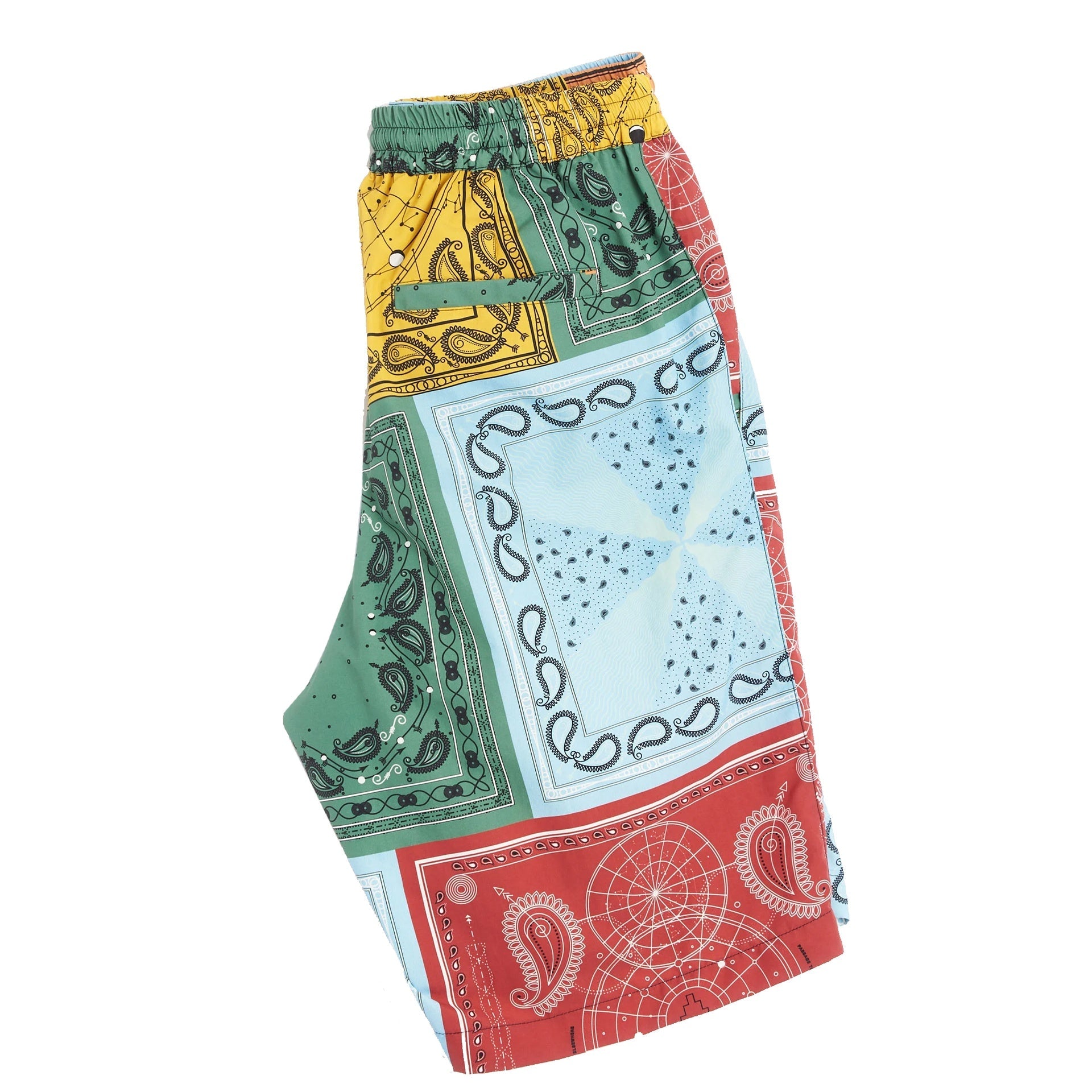 All Over Bandana Shorts Yellow Polyamide