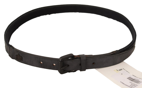 Ermanno Scervino Leather denim belt in black