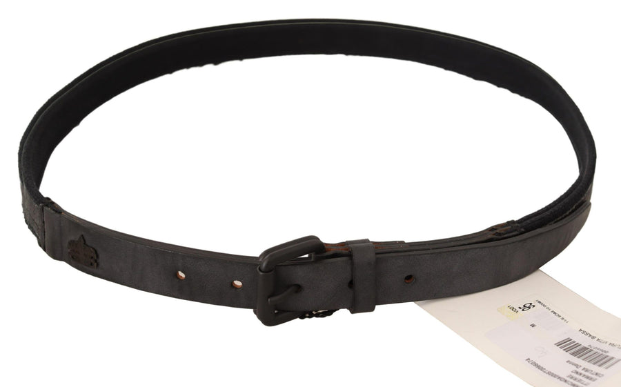 Ermanno Scervino Leather denim belt in black
