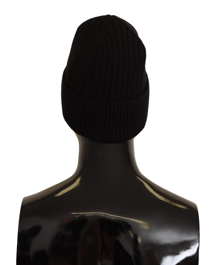 Dolce & Gabbana HAT9255 100% Wool beanie in black — view 2
