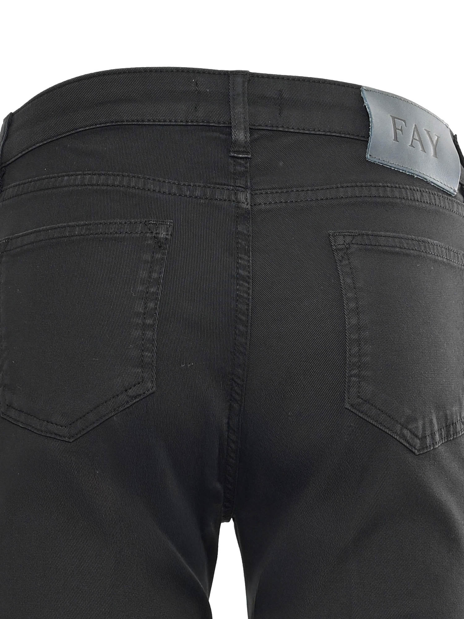 CROPPED PANTS Black Cotton Elastane