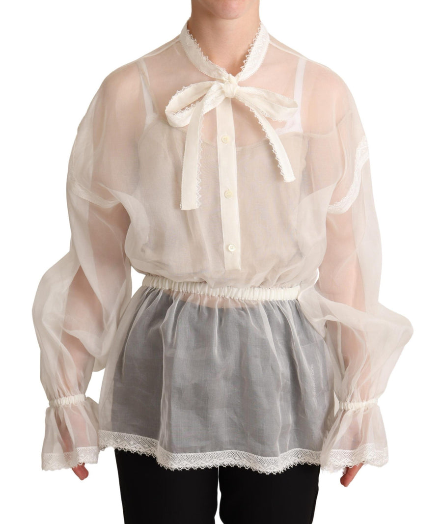 Dolce & Gabbana 90% Silk 10% Cotton blouse in white
