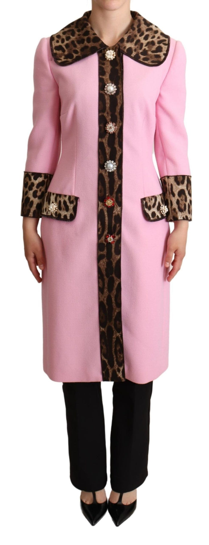 Dolce & Gabbana 85% Wool 13% Cotton 2% Elastane; Lining: 92% Silk 8% Elastane coat in pink
