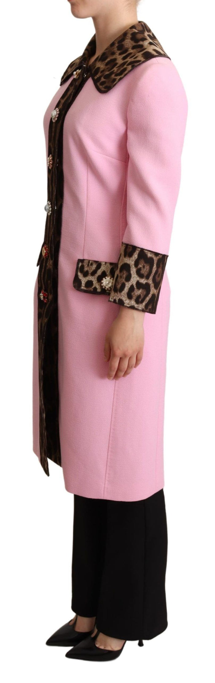 Dolce & Gabbana 85% Wool 13% Cotton 2% Elastane; Lining: 92% Silk 8% Elastane coat in pink — view 2