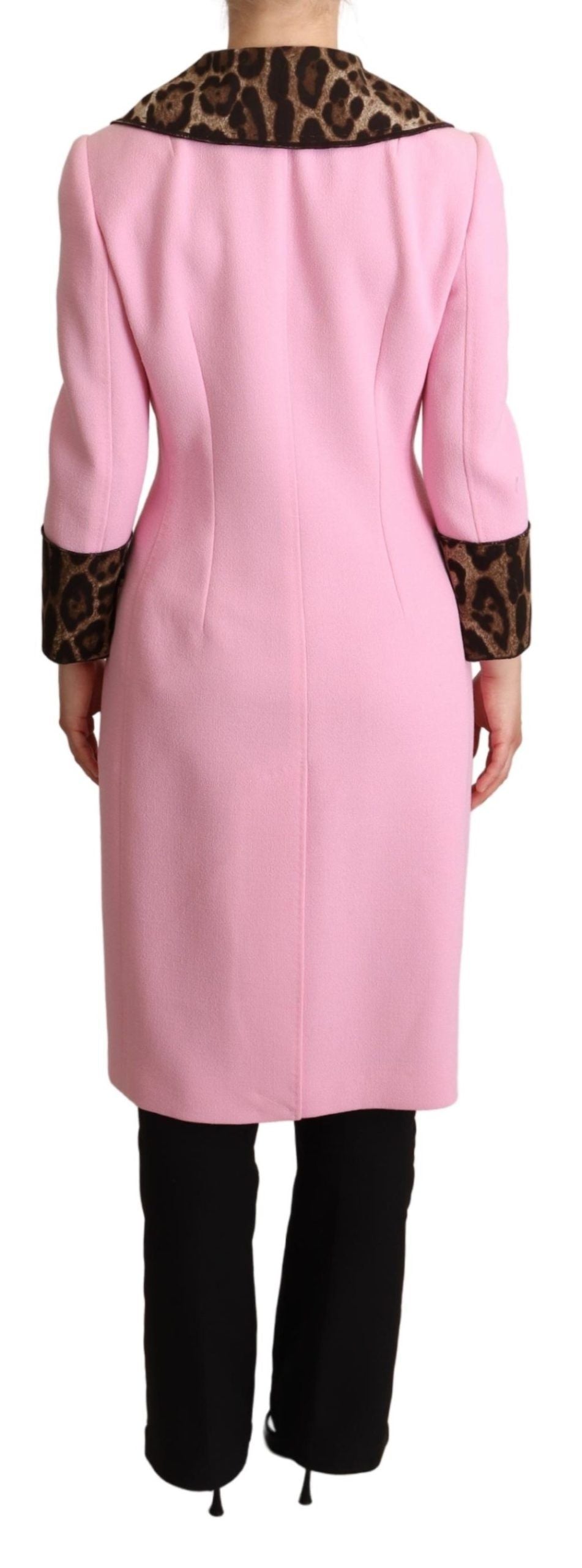 Dolce & Gabbana 85% Wool 13% Cotton 2% Elastane; Lining: 92% Silk 8% Elastane coat in pink — view 3