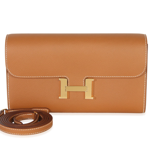 Hermès Gold Epsom Constance Long Wallet To Go Ghw Brown Leather