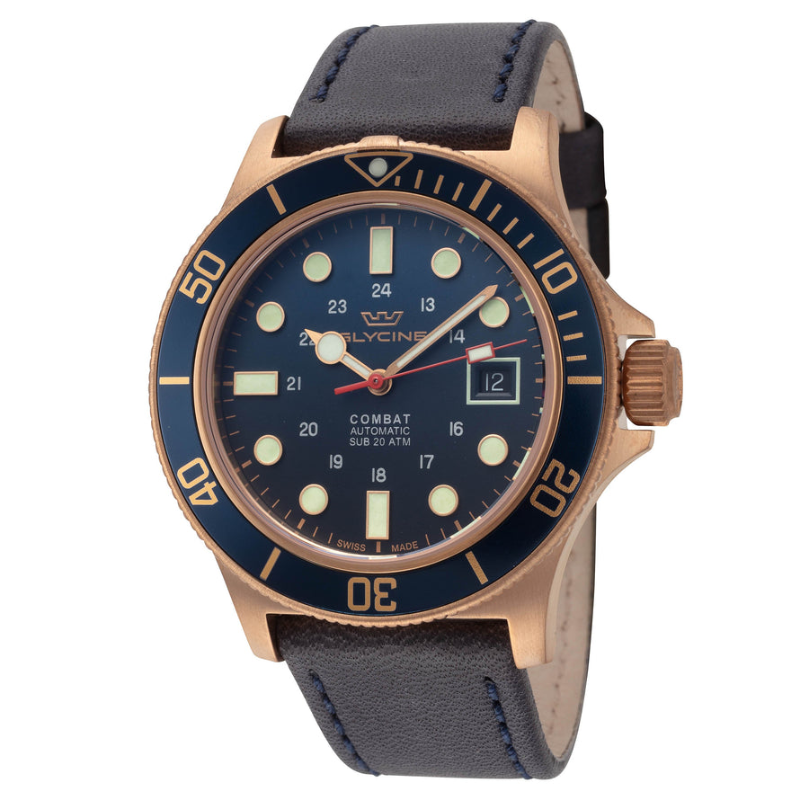 Preloved - Glycine Mens Combat Sub Bronze 42mm Automatic Watch Gl0374 One Color Watches