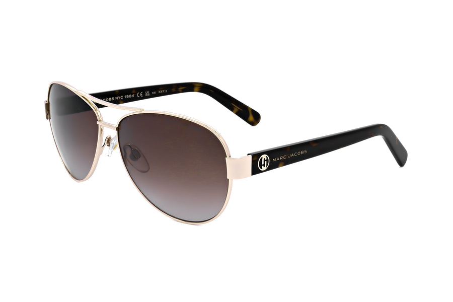 Preloved - Marc Jacobs Womens 60mm Gold Havana Sunglasses Marc699s-006j-Ha One Color