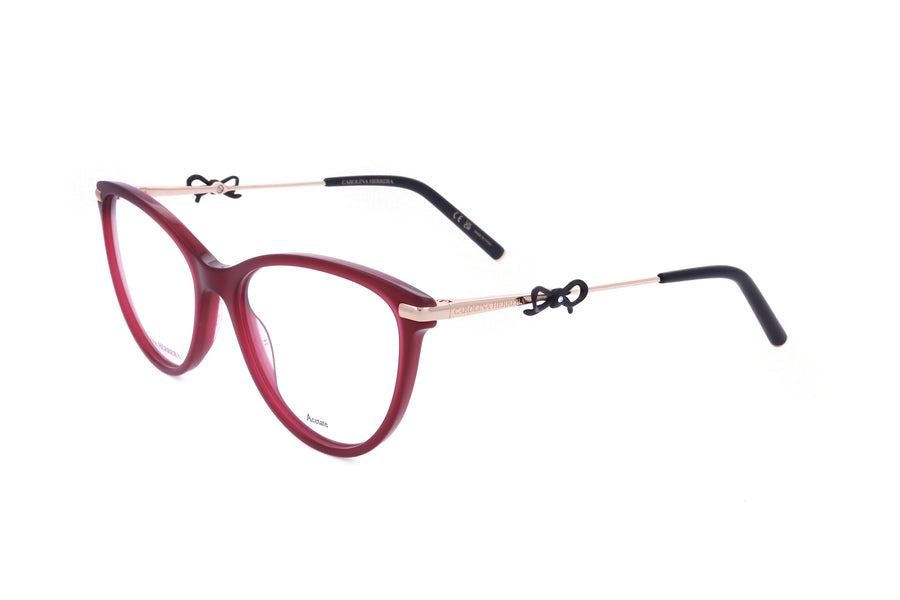 Preloved - Carolina Herrera Womens 55mm Burgundy Gold Eyeglasses Her0219-6k3-55 One Color