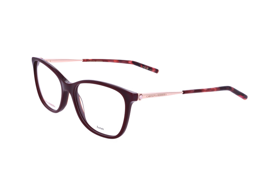 Preloved - Carolina Herrera Womens 54mm Burgundy Gold Eyeglasses Her0197-6k3-54 One Color