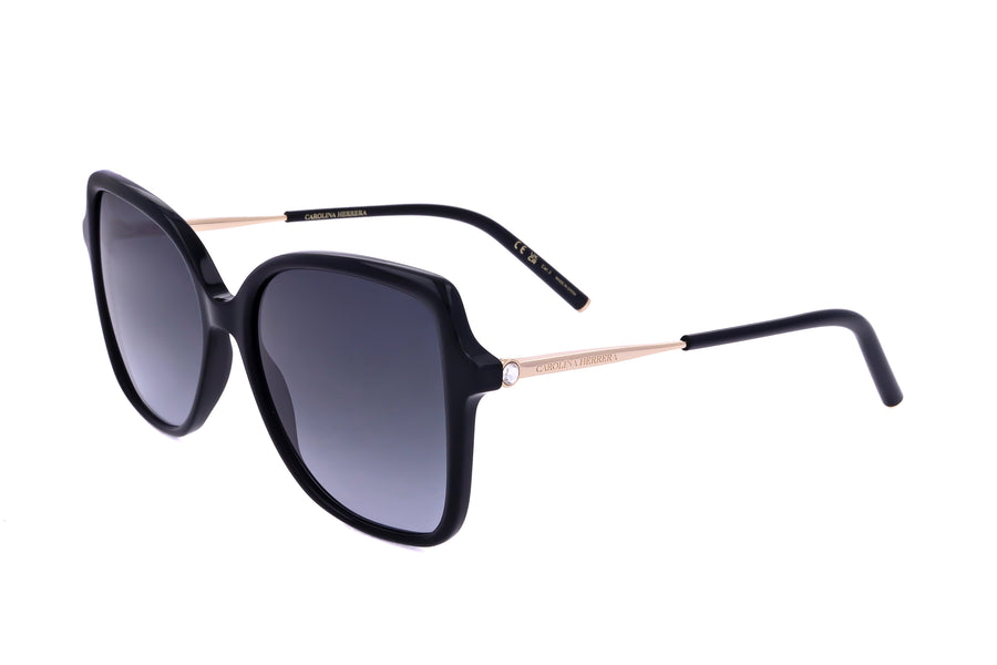 Preloved - Carolina Herrera Womens 55mm Black Gold Sunglasses Her0179-S-2m2-55 One Color