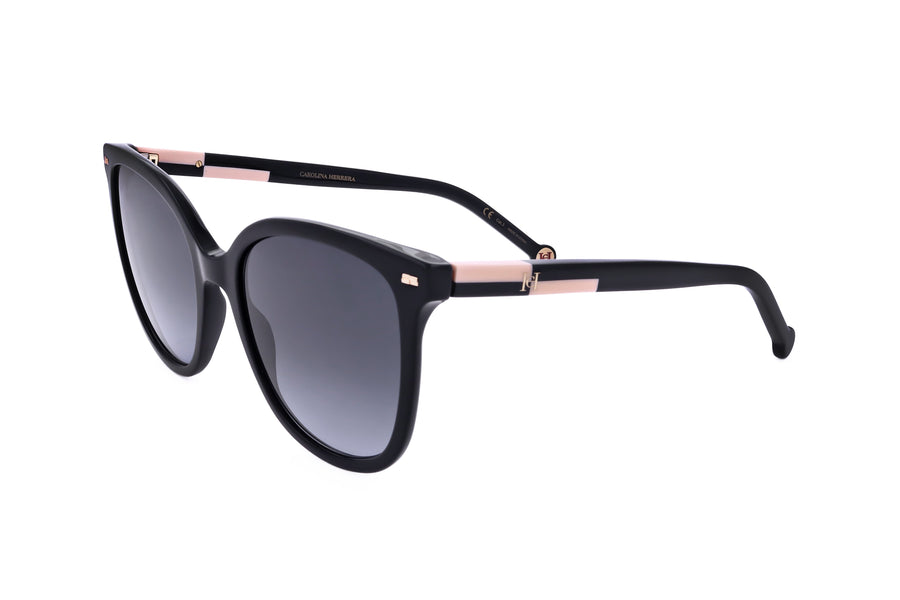 Preloved - Carolina Herrera Womens 55mm Black Nude Sunglasses Her0136-S-Kdx-55 One Color