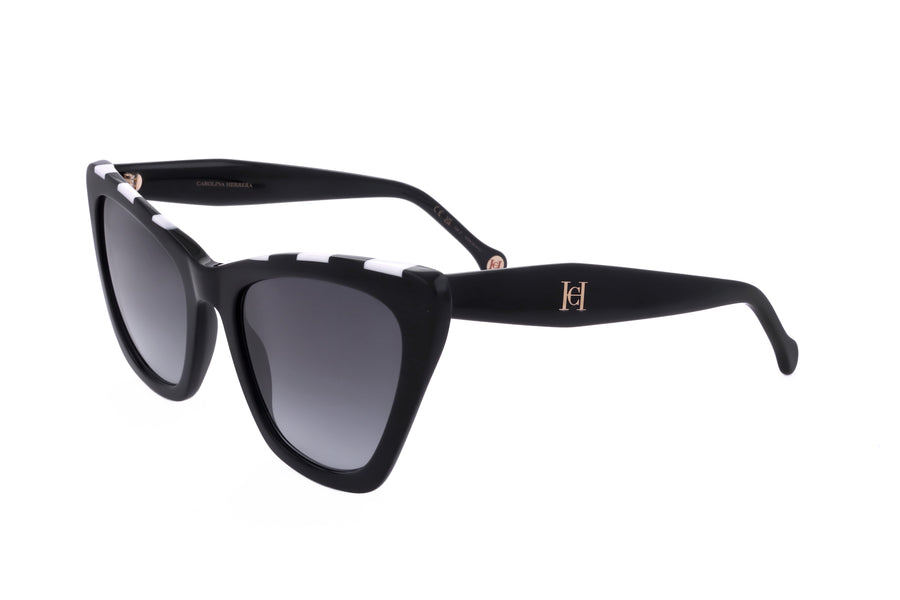 Preloved - Carolina Herrera Womens 55mm Black White Sunglasses Her0129-S-80s-55 One Color