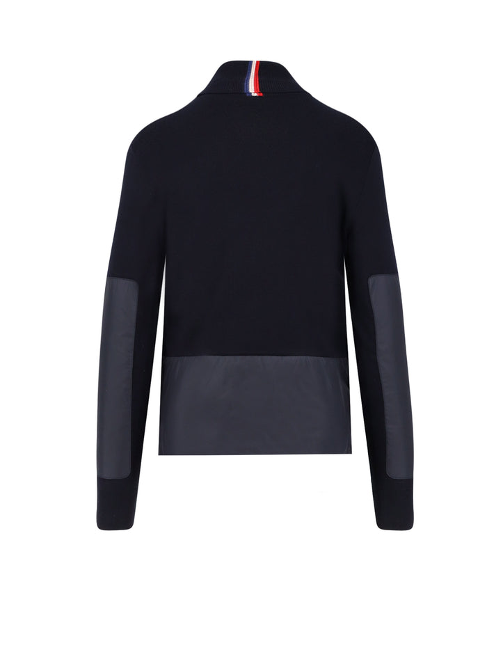 Moncler Grenoble Sweaters Blue Lana Vergine Poliestere