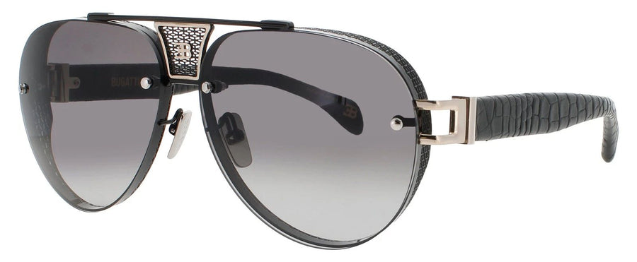 Preloved - Bugatti Mens 62 Mm Black Pvd White Gold Sunglasses 05-Bk One Color