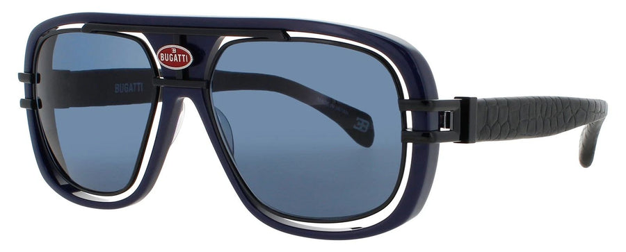 Preloved - Bugatti Mens 56 Mm Dark Blue Black Pvd Sunglasses 07-Dk-Blu-Bk One Color