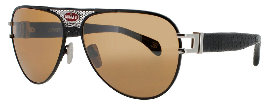 Preloved - Bugatti Mens 63 Mm Black Sterling Silver Sunglasses 11-Bk-Ss One Color