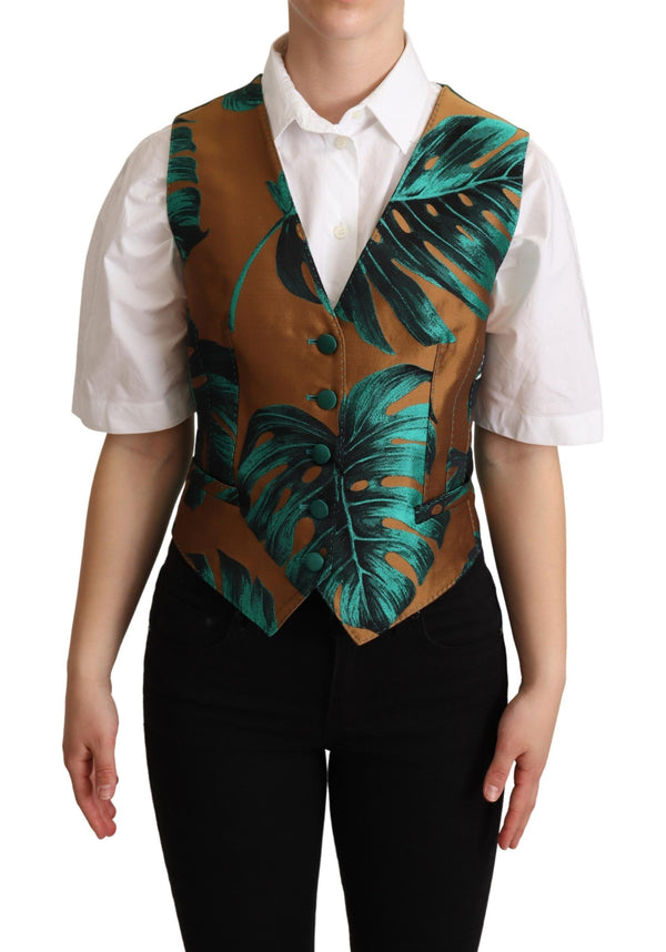 Dolce & Gabbana 60% Polyester 37% Silk 3% Elastane vest in brown