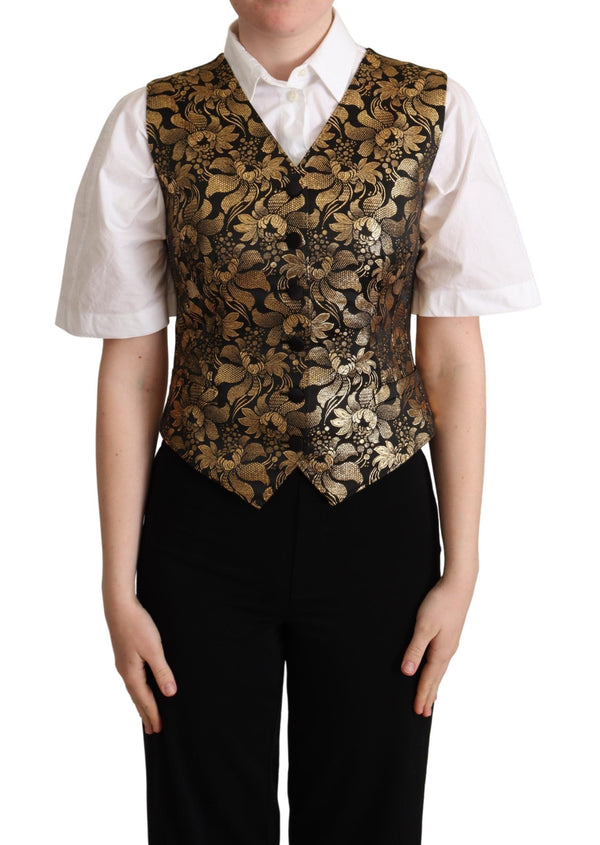 Dolce & Gabbana 37% Silk 30% Polyester 20% Cotton 10% Fiber 3% Elastane vest in black