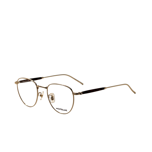 Preloved - Montblanc Mens 50 Mm Havana Gold Eyeglasses Mb0410o-002-50 One Color