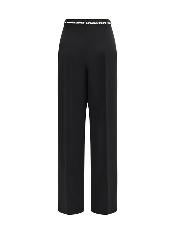 Belted Pants Cady Black Triacetate Tops