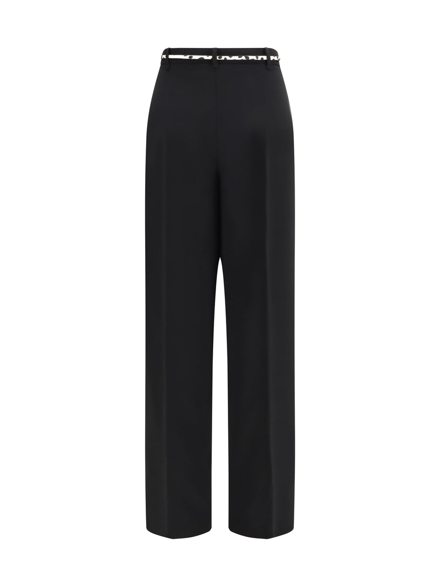Belted Pants Cady Black Triacetate Tops