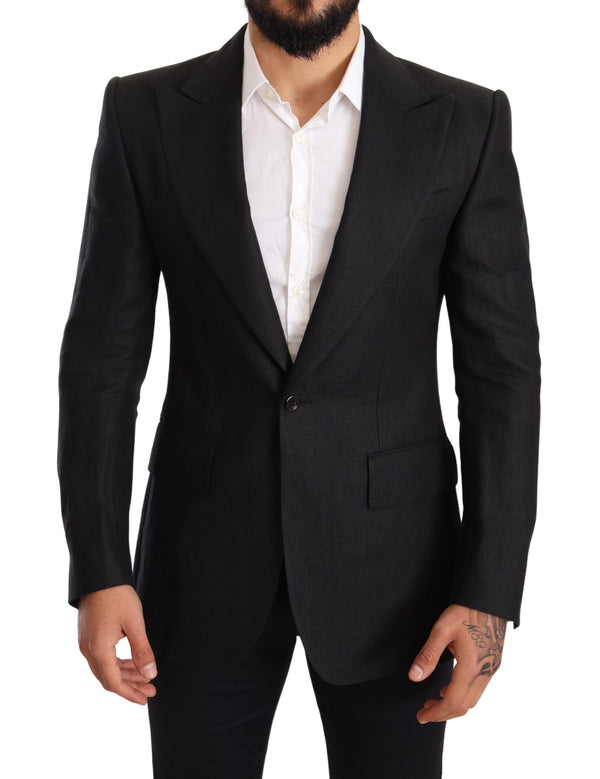 Dolce & Gabbana 100% Linen (outer); 67% Linen blazer in black