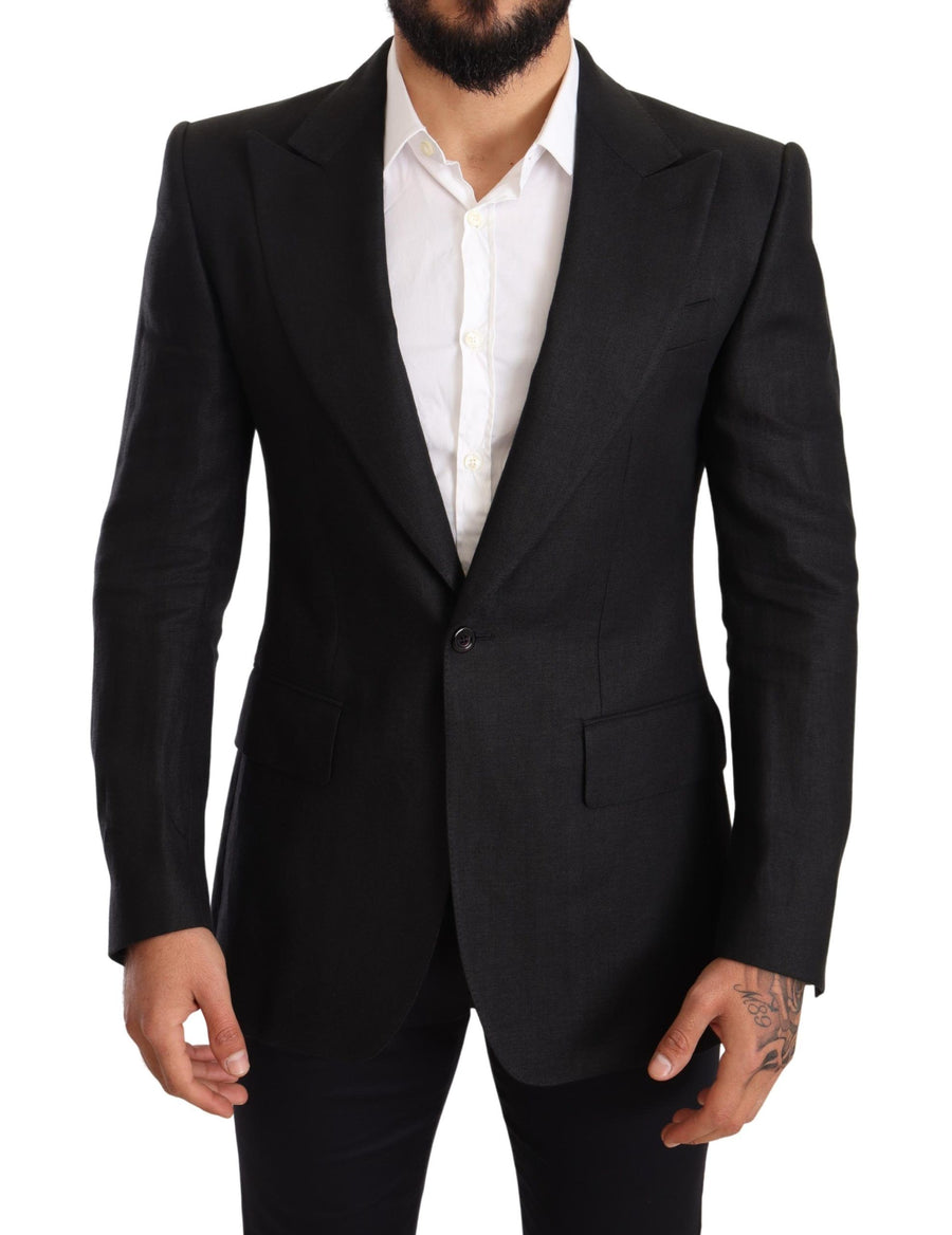Dolce & Gabbana 100% Linen (outer); 67% Linen blazer in black