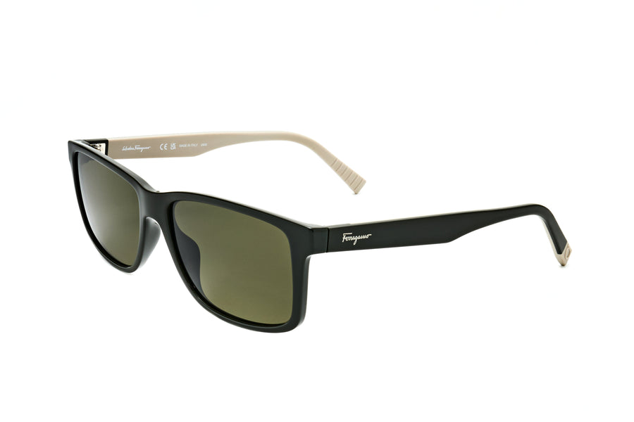 Preloved - Ferragamo Mens 57 Mm Dark Green Beige Sunglasses Sf938s-338-57 One Color