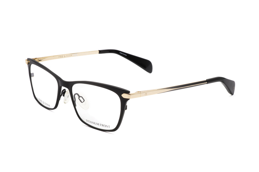 Preloved - Rag & Bone Womens 51 Mm Matte Black Gold Eyeglasses Rnb3007-I46-51 One Color