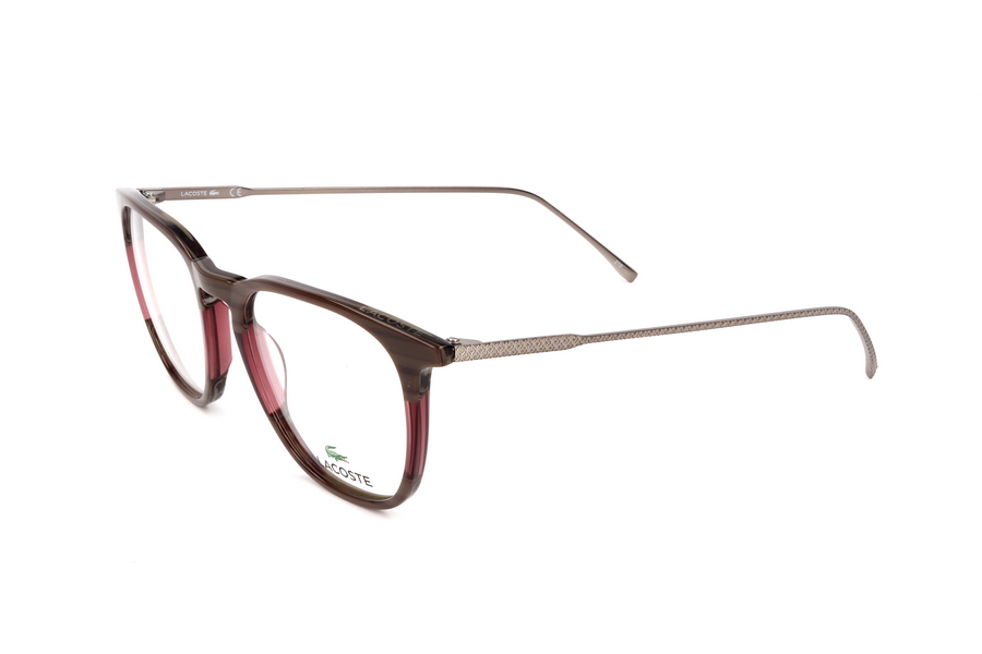 Preloved - Lacoste Mens 50 Mm Striped Burgundy Grey Eyeglasses L2828-604-50 One Color