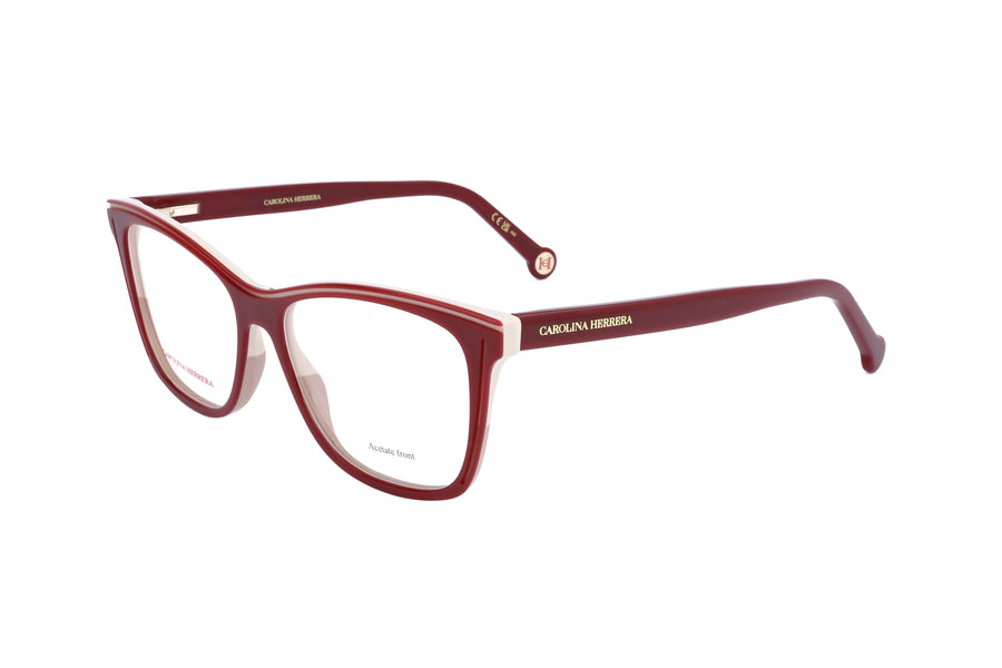 Preloved - Carolina Herrera Womens 53 Mm Burgundy Beige Eyeglasses Her0172-R9s-53 One Color