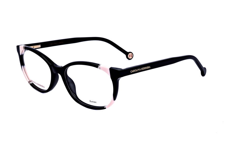 Preloved - Carolina Herrera Womens 53 Mm Black Nude Eyeglasses Her0125-Kdx-53 One Color