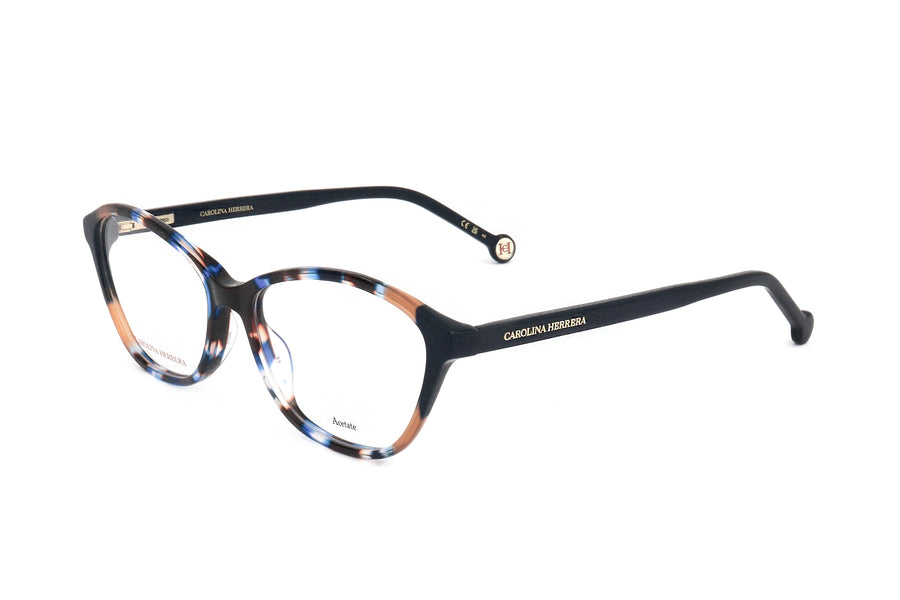Preloved - Carolina Herrera Womens 55 Mm Havana Blue Eyeglasses Her0122-1bc-55 One Color