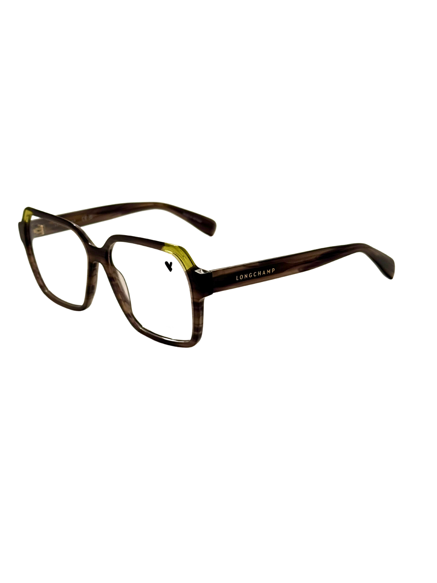 Preloved - Longchamp Womens 55mm Striped Brown Olive Eyeglasses Lo2763n-213-55 One Color