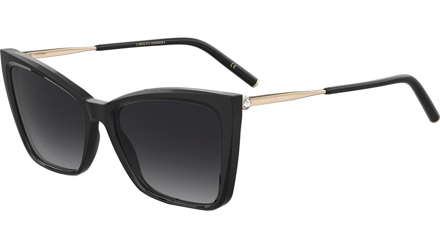 Preloved - Carolina Herrera Womens 57 Mm Black Gold Sunglasses Her0180-S-2m2-57 One Color