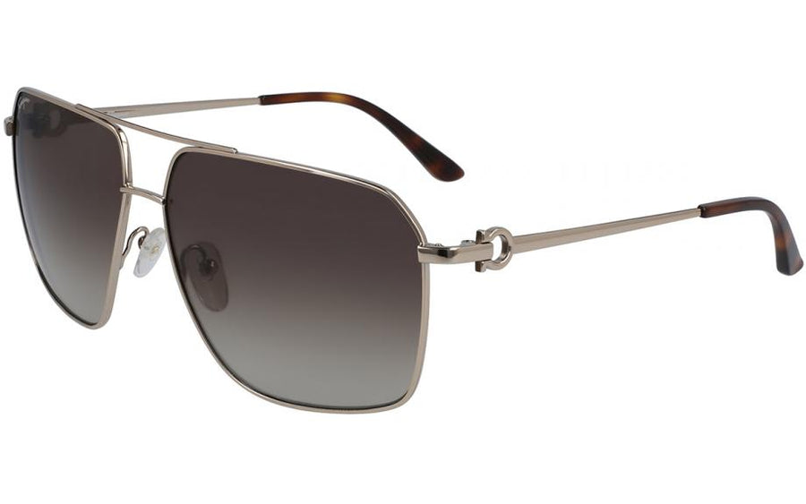 Preloved - Ferragamo Mens 62 Mm Shiny Gold Sunglasses Sf238s-717-62 One Color