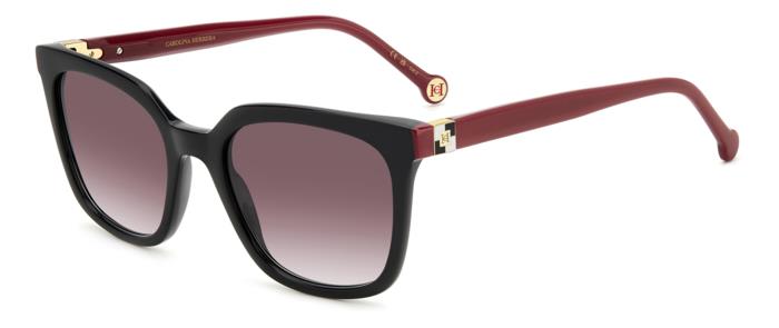 Preloved - Carolina Herrera Womens 53 Mm Black Burgundy Sunglasses Her0236-S-Oit-53 One Color