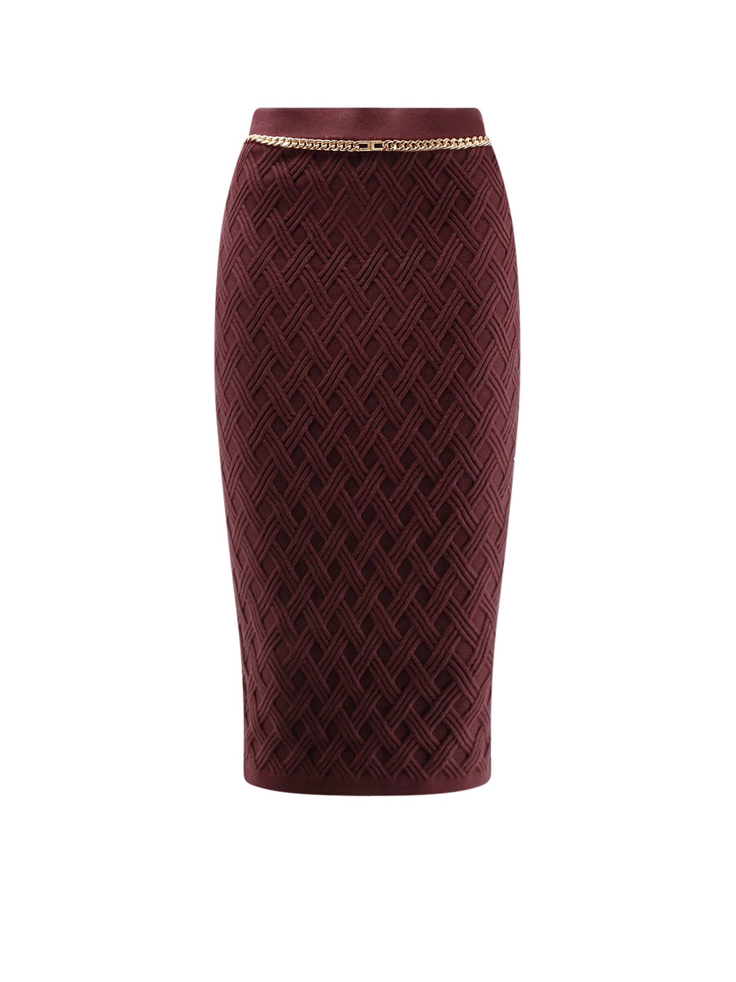 Elisabetta Franchi Skirts Merlot Viscosa Poliestere Poliammide