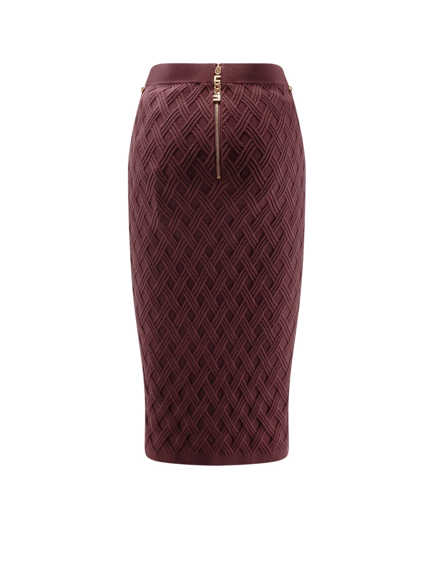 Elisabetta Franchi Skirts Merlot Viscosa Poliestere Poliammide