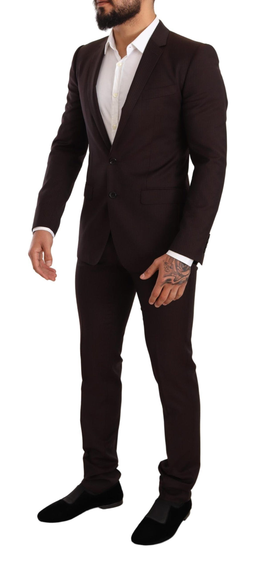 Dolce & Gabbana 100% Wool; Lining: 51% Silk suit in bordeaux