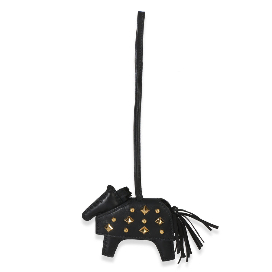 Hermès Black Milo Lambskin Studded Grigri Rodeo Robeo Rock Charm Pm Leather Bag Charms