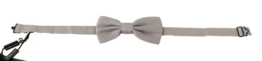Dolce & Gabbana 100% Silk bow tie in silver