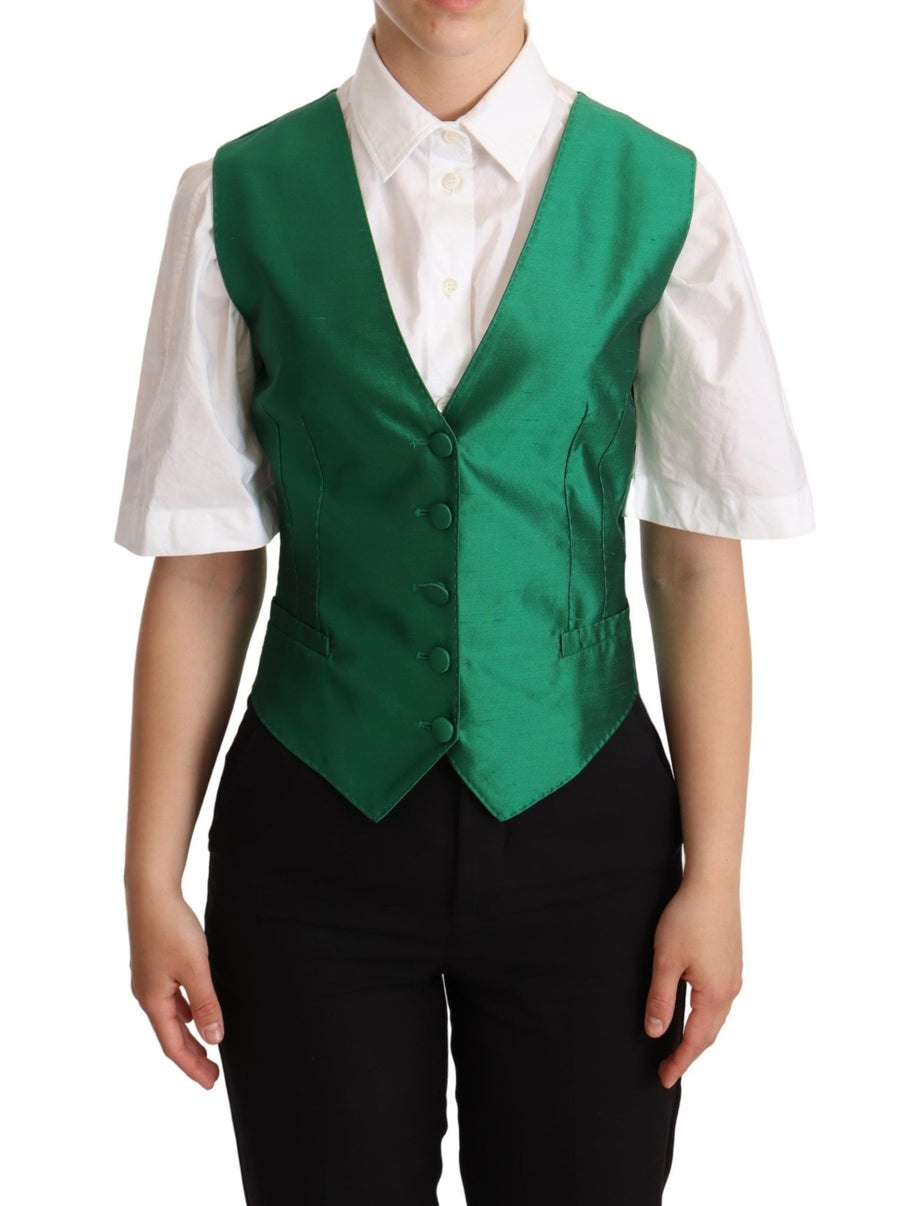 Dolce & Gabbana 98% Silk vest in green